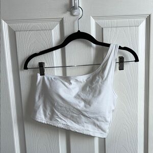 Klassy Network White One-Shoulder Crop Top